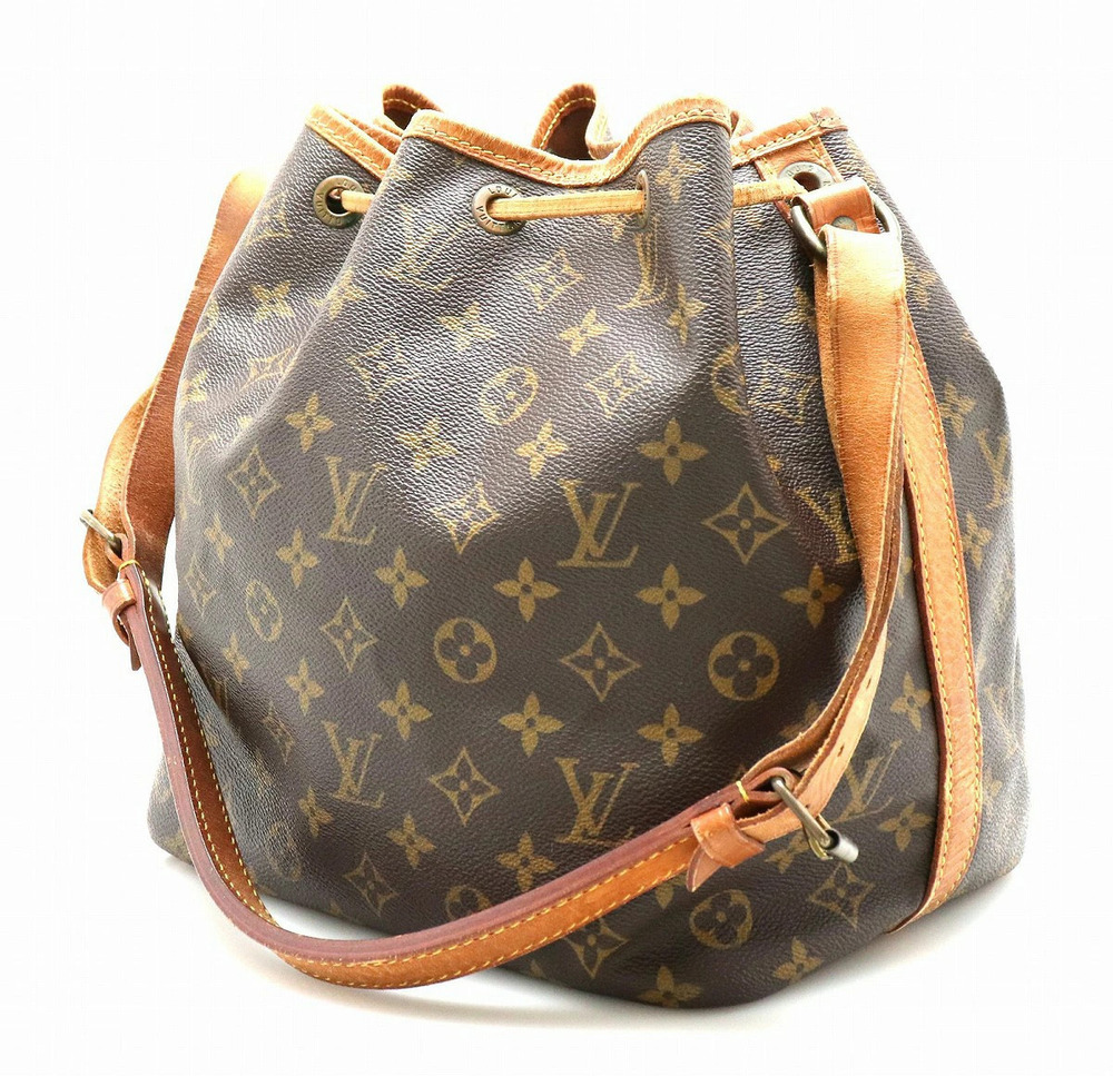 Louis Vuitton Noe Monogram Shoulder Bag Hobo Drawstring Brown
